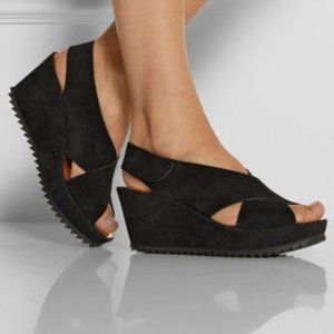 PEDRO GARCIA Federica suede wedge sandals size 40
